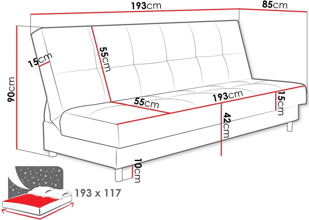 Разтегателен диван Enduro XIV -Portokali
