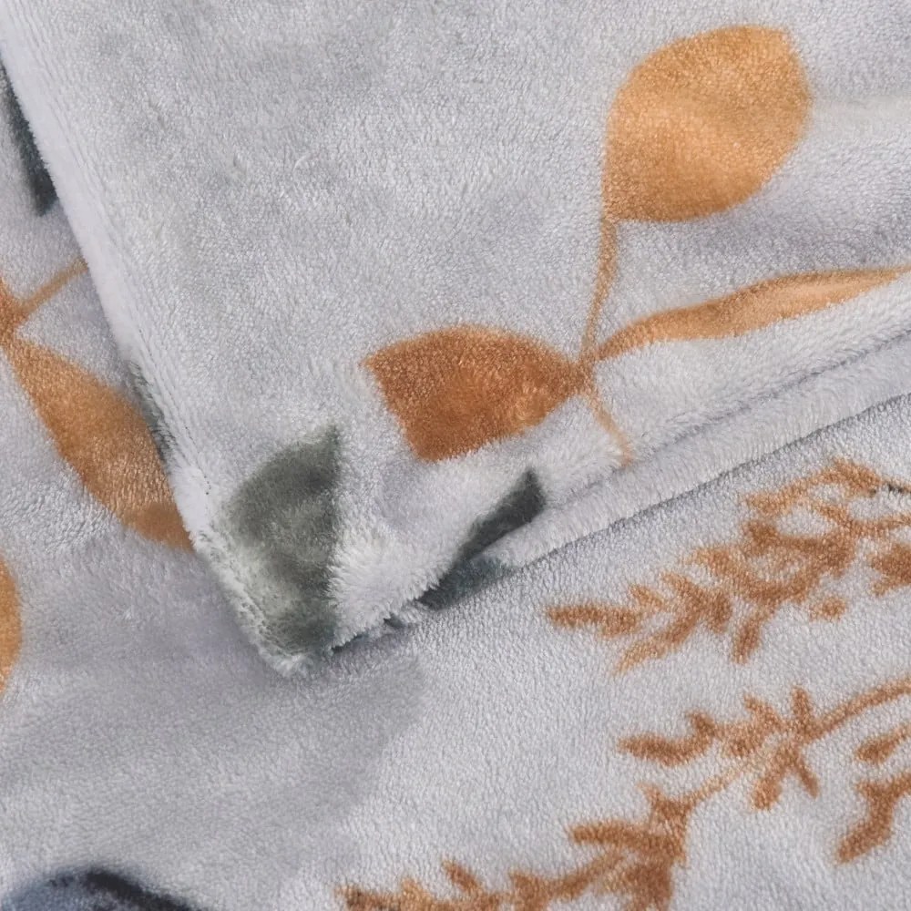 Сиво-синьо единично спално бельо от микроплюш 140x200 cm Greta – My House