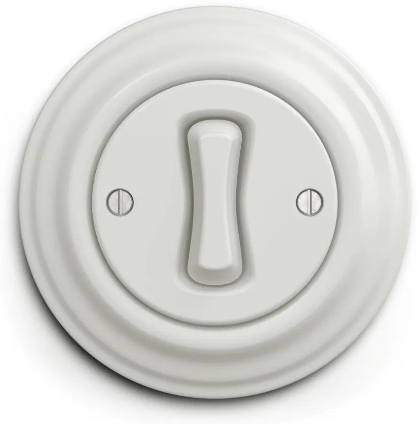 Kliklap - Ретро бутон с рамка, бял