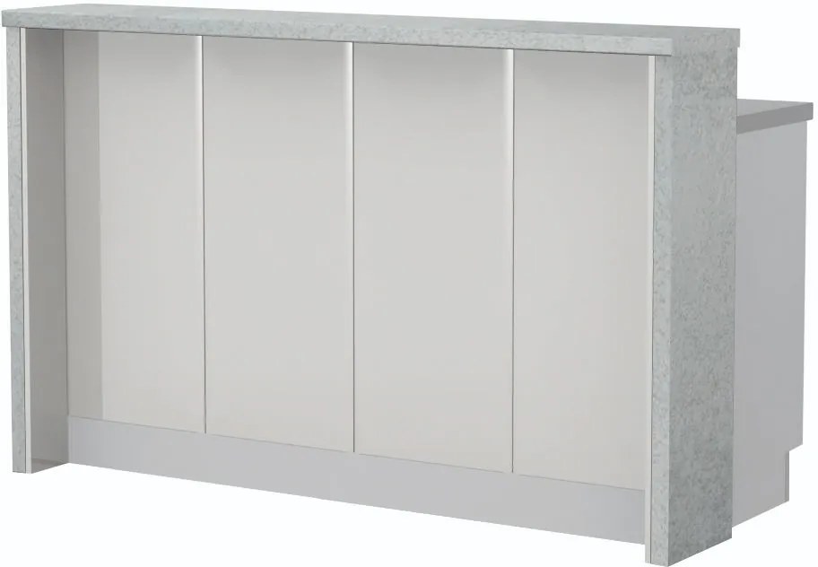 Островна кухненска пейка Modena-Length: 160 cm.-White glossy-Chromix Silver