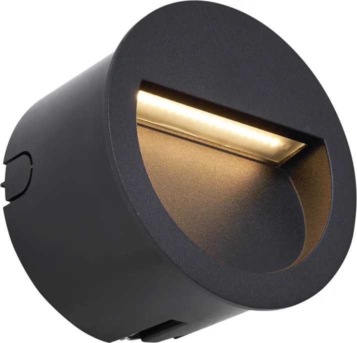 Комплект от 6 модерни вградени стенни лампи черни, включително LED IP65 - Gem