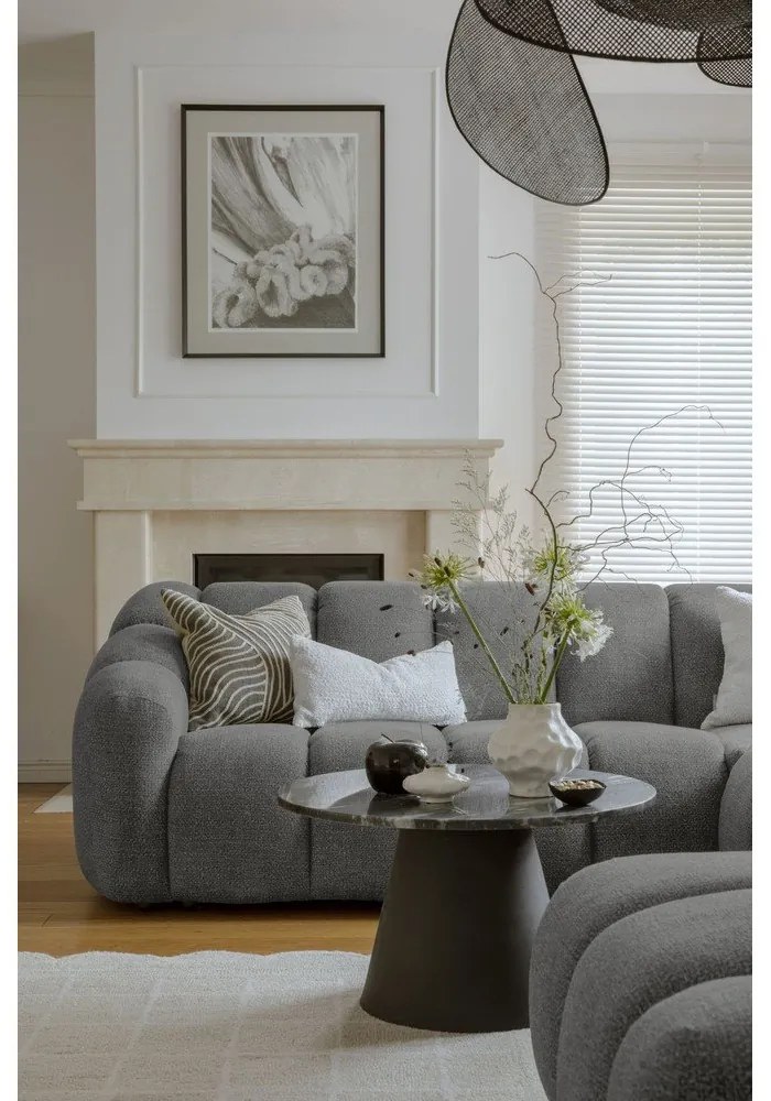 Сив ъглов диван (ляв ъгъл/U форма) Shell – Miuform