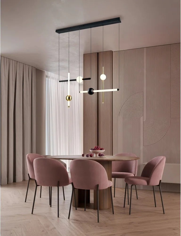 Черно/ в златист цвят LED затъмняващо се висящо осветително тяло Melita – Trio