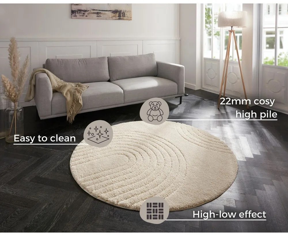Кремавобял килим, ø 160 cm Norwalk Fergus - Mint Rugs