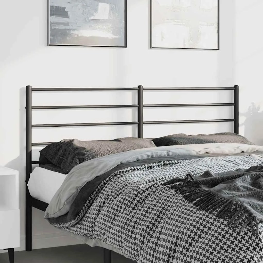 352353 vidaXL Метална табла за глава, черна, 150 см