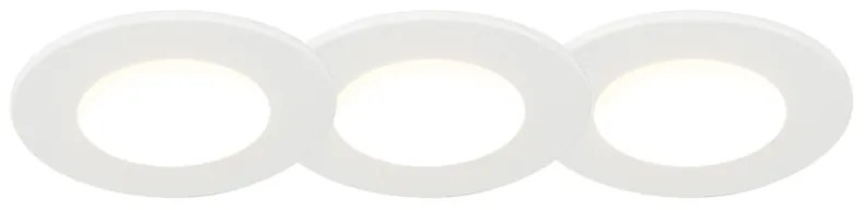 Комплект от 3 кръгли LED 5W бели водоустойчиви вградени спотове за баня - Blanca