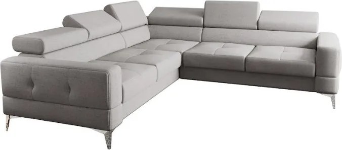 Ъглов диван Soreko Max-сив-плат-десен