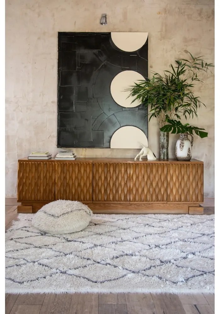 Кремав ръчно изработен вълнен килим подходящ за пране 200x300 cm Berber Soul – Lorena Canals