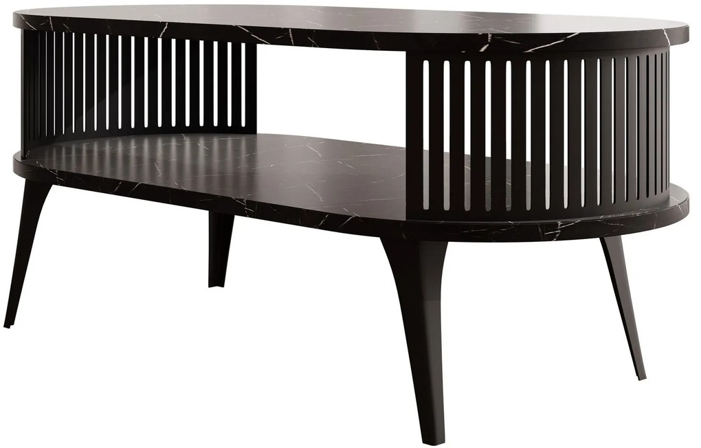 Холна маса Roenni II-Черен мрамор - Черно