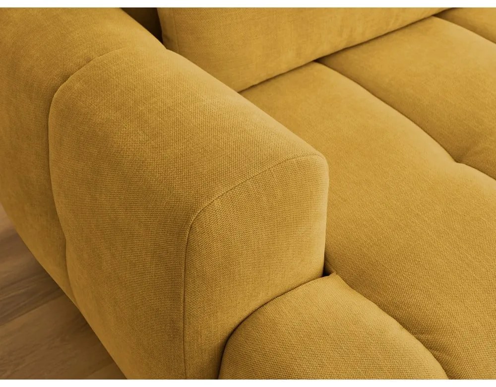 Сгъваем/с място за съхранение ъглов диван в цвят горчица (десен ъгъл) Fuji – Bobochic Paris