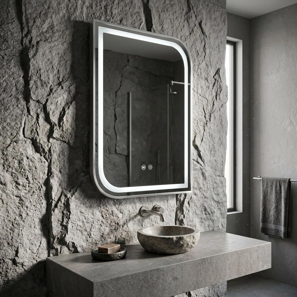 Огледало LED ZONE 80x60 BRUSH NICKEL