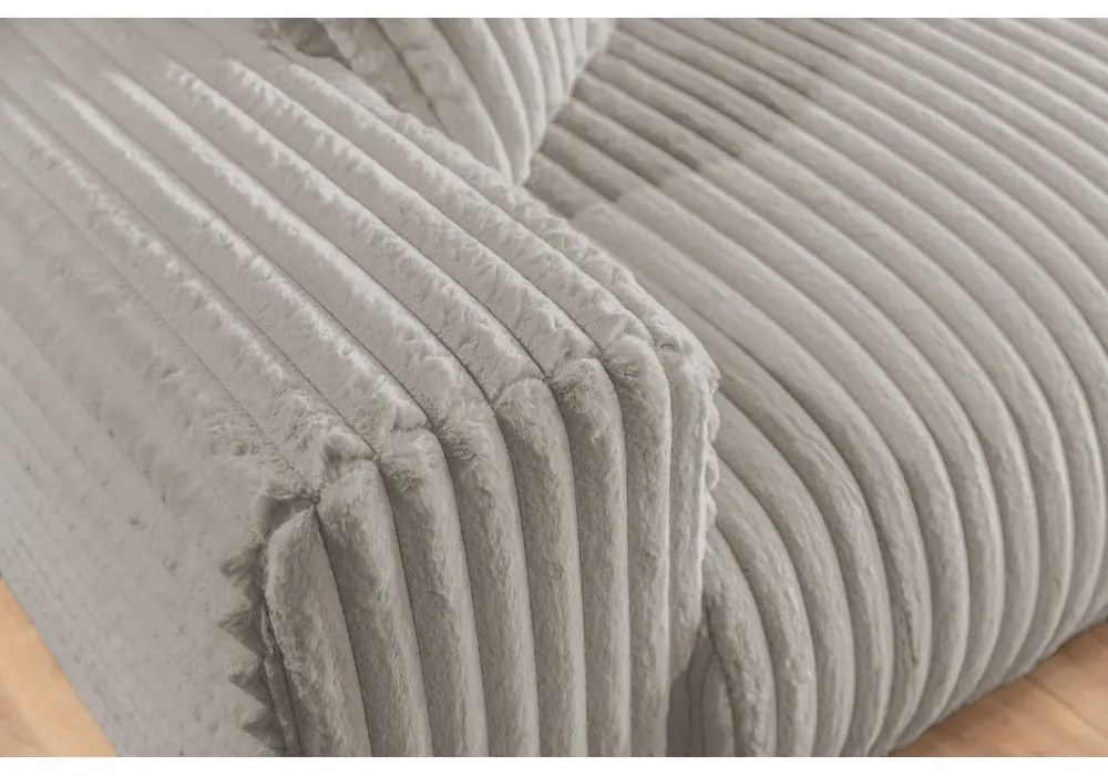 Светлосив диван от рипсено кадифе 213 cm Justin – Ropez