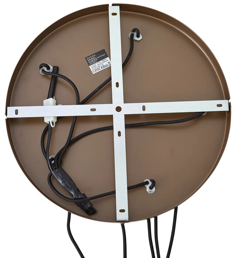 Хотелски шик висяща лампа тъмен бронз с кехлибарено стъкло 5 светлини - Stavelot