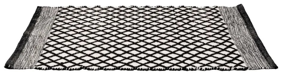 Черно-бял килим за баня от рециклирана пластмаса 50x80 cm Tara – Wenko