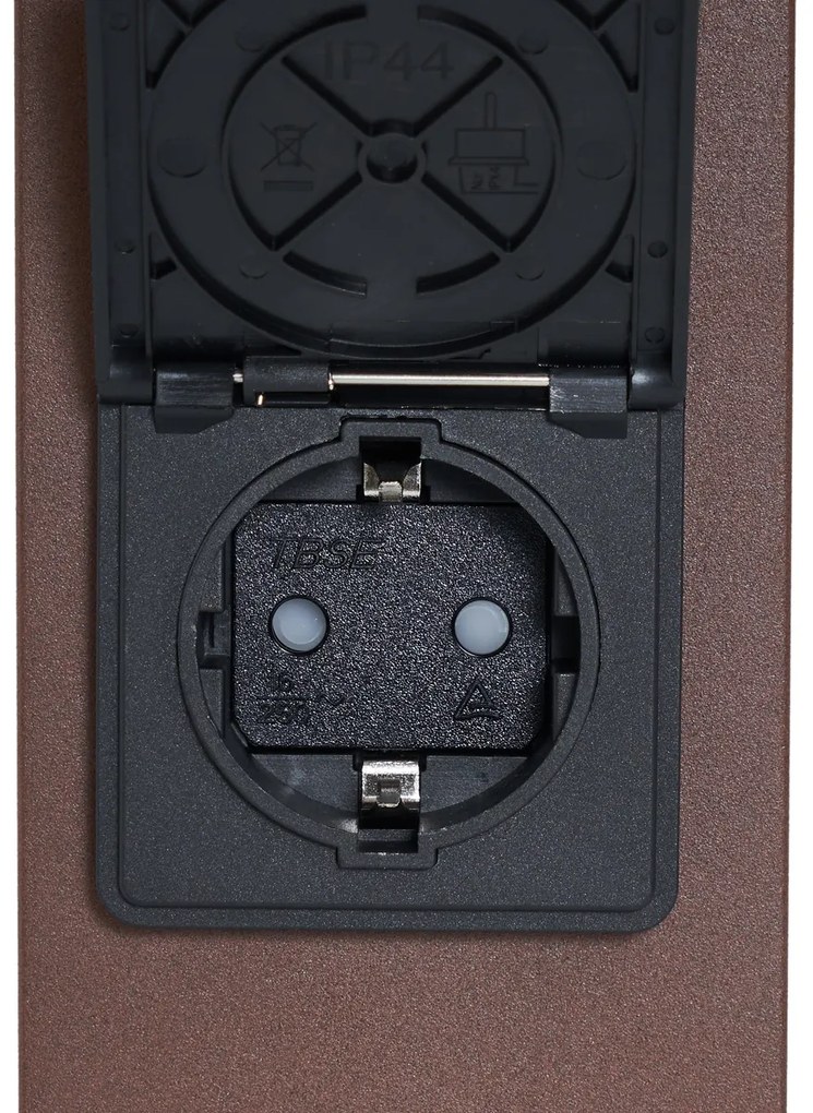 Индустриален външен стълб ръждивокафяв с димно стъкло 50 см със сензор за здрач - Дания