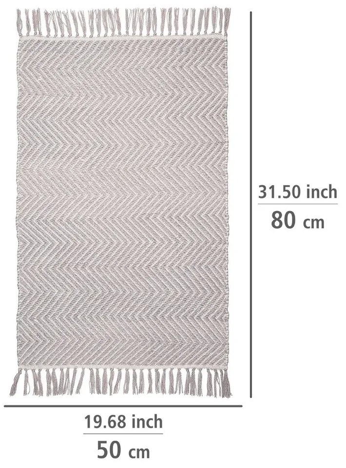 Сива постелка за баня от рециклирана пластмаса Gata, 50 x 80 cm - Wenko