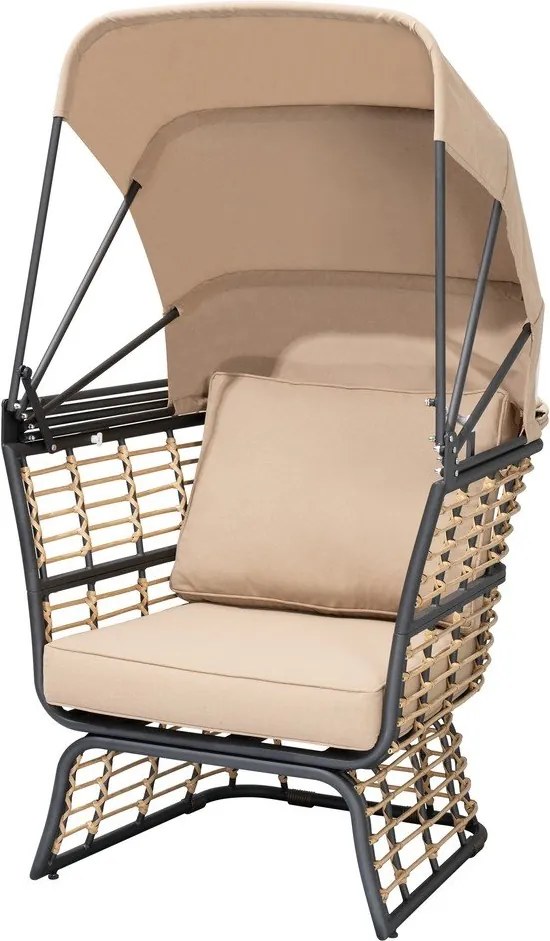 Бежово метално градинско кресло Paros – Garden Pleasure