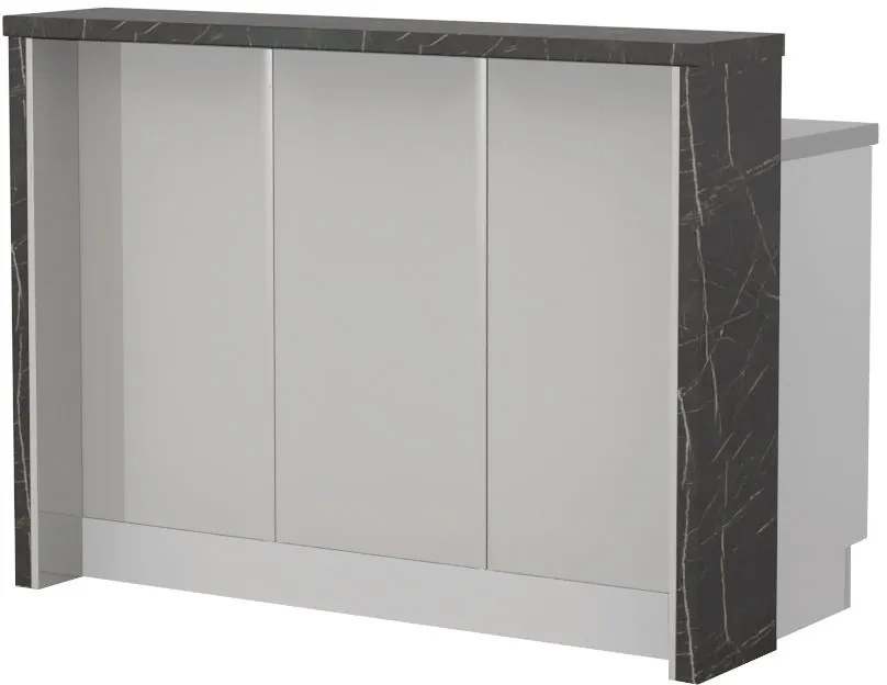 Островна кухненска пейка Modena-Length: 150 cm.-Gray light-Black Stone