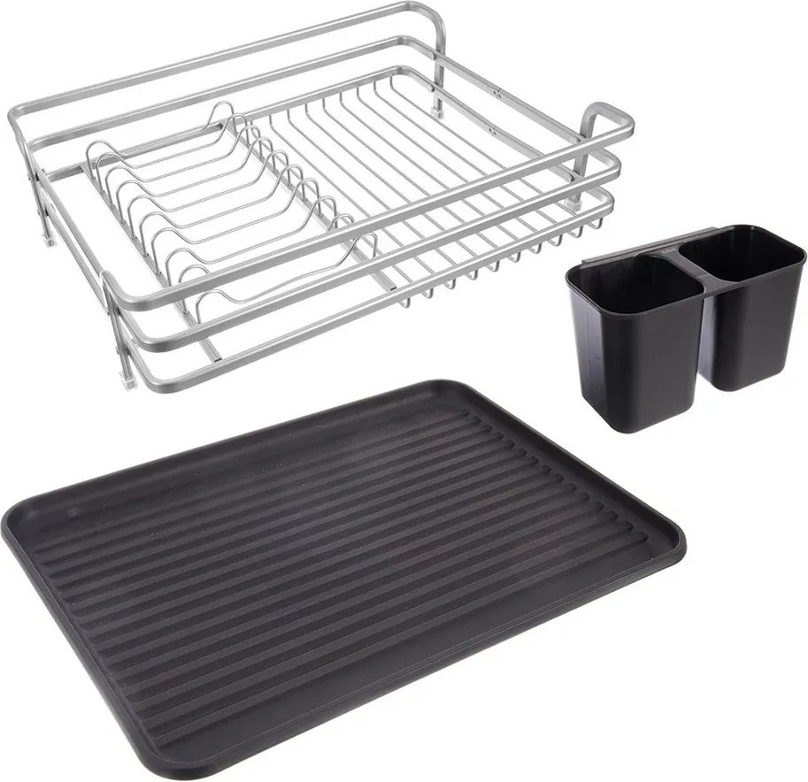 Черно-бял метална тавичка за оттичане 43x32 cm Deluxe – Orion