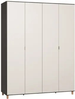 Гардероб Simple 4-врата-White - Black