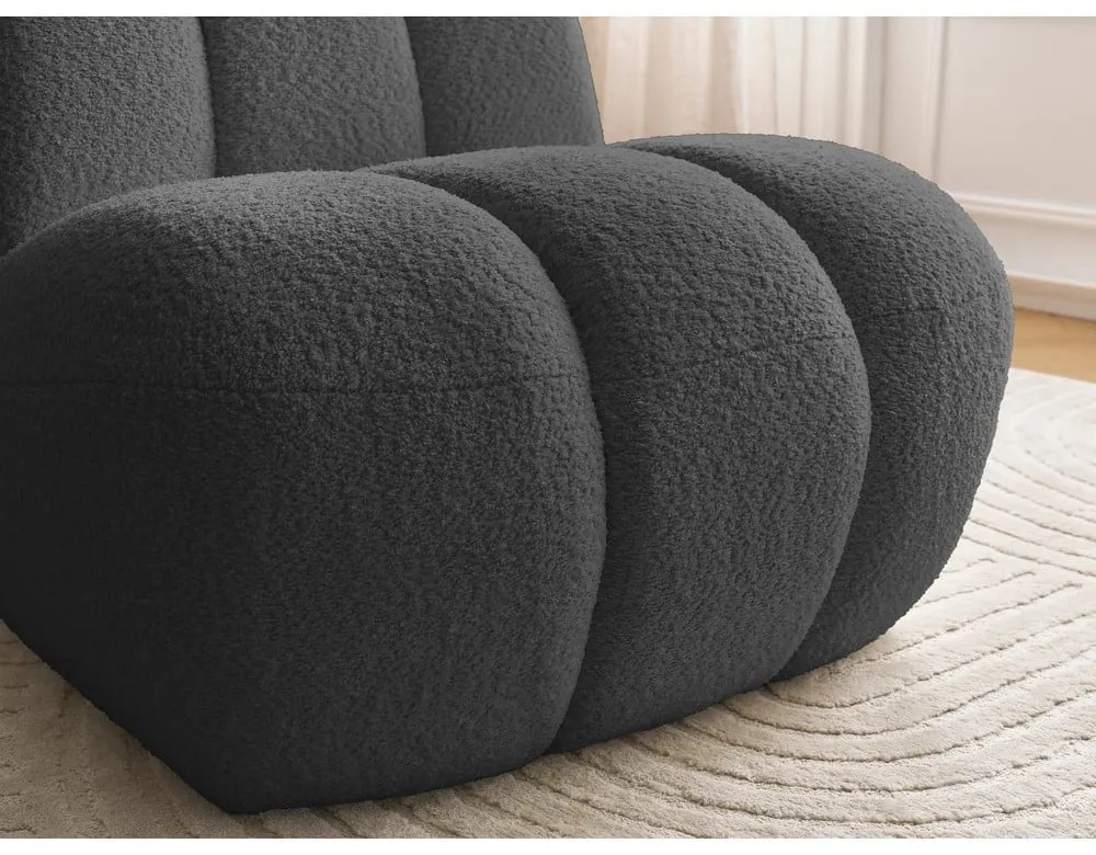 Тъмносиво кресло от прежда с примки от букле Janissaire – Bobochic Paris