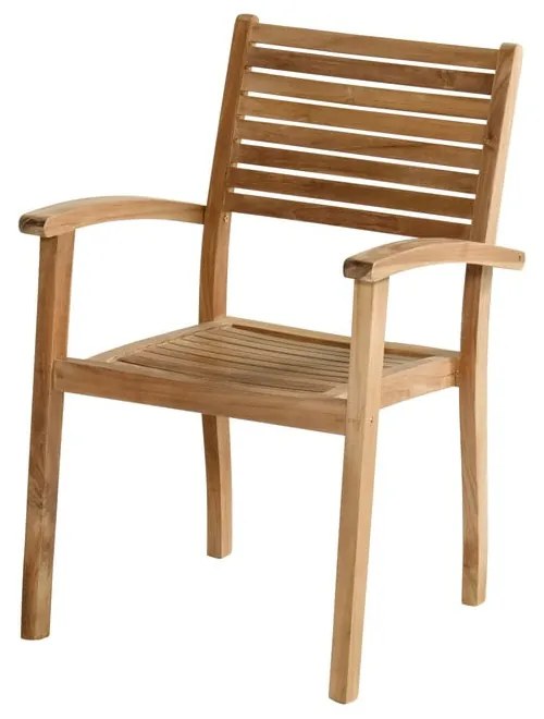 Градински стол от масивно дърво в естествен цвят Sunderland – Hartman