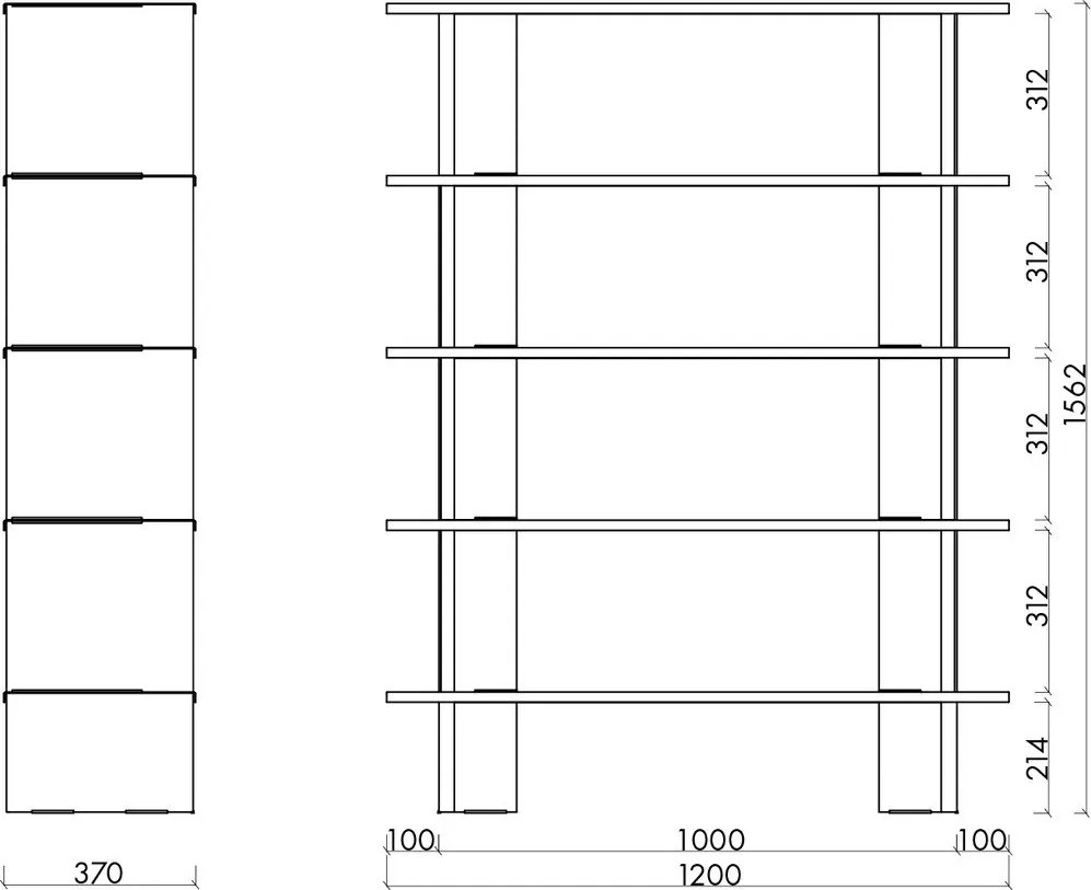 Светлосива метална библиотека 120x156x37 cm Hes – noo.ma