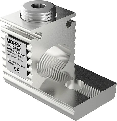 MOREK Неизолиран конектор към устройство OT300 1xAl/Cu 95-300 mm² h48mm 490A 690V  - MAC1300E10