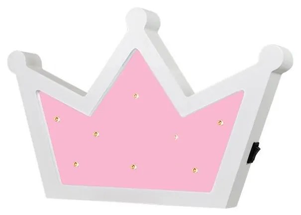 LED детско стенен осветител LED/2xAA розова корона