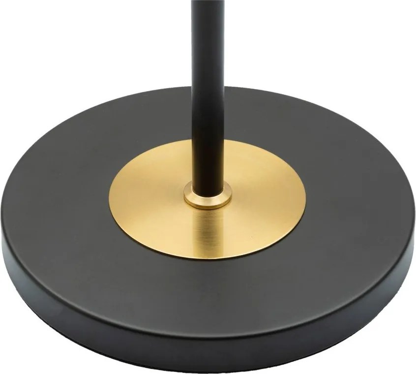 Черна/златистa подова лампа с текстилен абажур (височина 153 cm) Levels – Mauro Ferretti