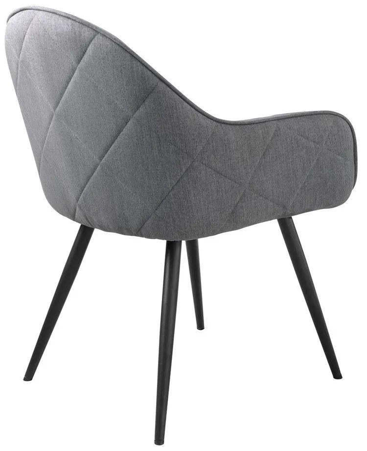 Сив тапициран трапезен стол с подлакътници Minto – Unique Furniture
