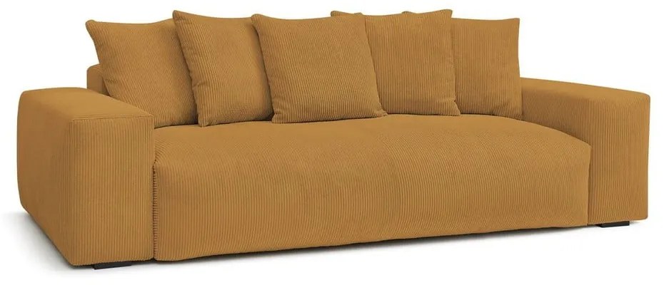 Диван от рипсено кадифе в цвят горчица 280 cm Voltaire – Bobochic Paris