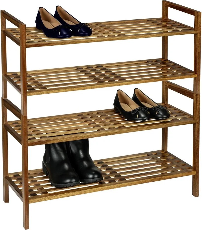 Стелаж за обувки от масивна акация в естествен цвят 69x40,5x27 cm Fondi – Wenko
