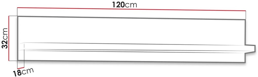 Рафт Vegas-Fusiko-Дължина: 120 cm.