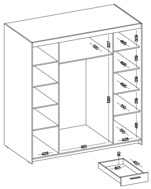 Гардероб Ester 4D6S 4 врати-Sonoma Oak