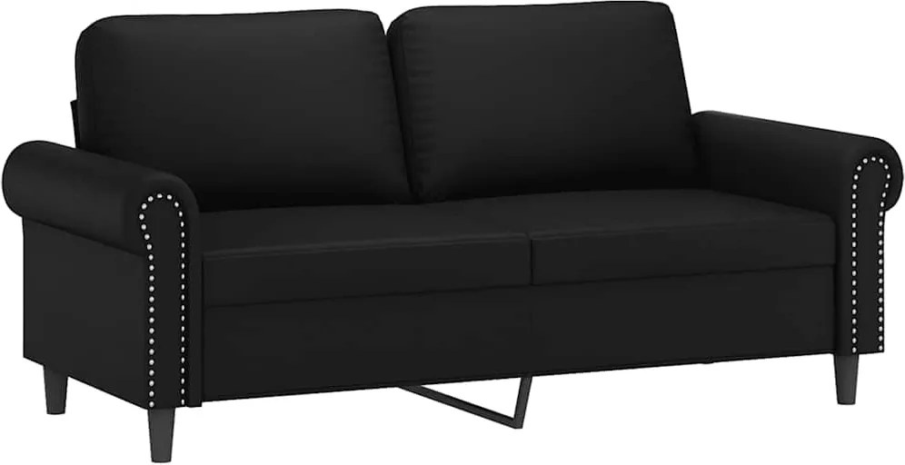 359504 vidaXL 2-местен диван, черен, 140 см, изкуствена кожа