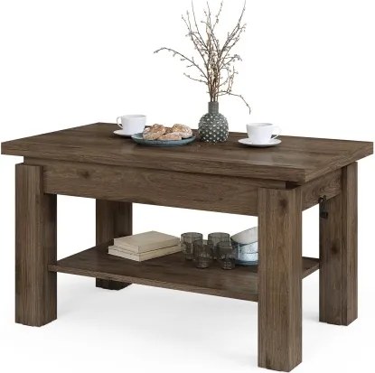 БРАВО Елегантен Орех - РАЗТЕГАТЕЛНА ХОЛНА МАСА С ПОВДИГАЩ МЕХАНИЗЪМ И С РАФТ