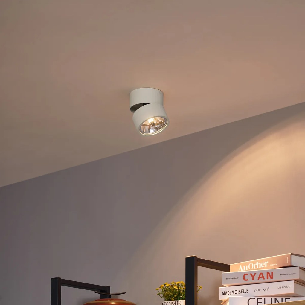 Модерен таванен прожектор бежов G9 кръгъл въртящ се и накланящ се - Go Nine