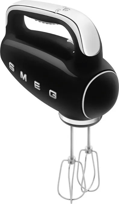 Ръчен миксер SMEG 50's Style HMF01BLEU, 250W, 9 скорости, Турбо, Скрит LED дисплей, Таймер, Аксесоари, Черен