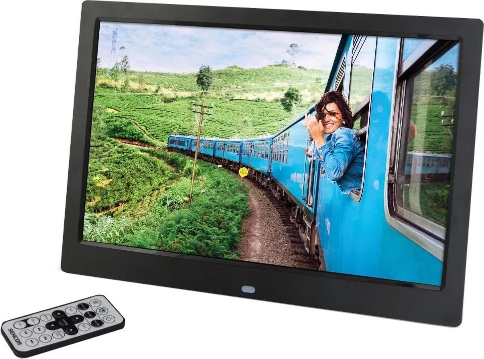 Sencor - Дигитална фоторамка 13,3" с вграден високоговорител 230V антрацит + дистанционно управление