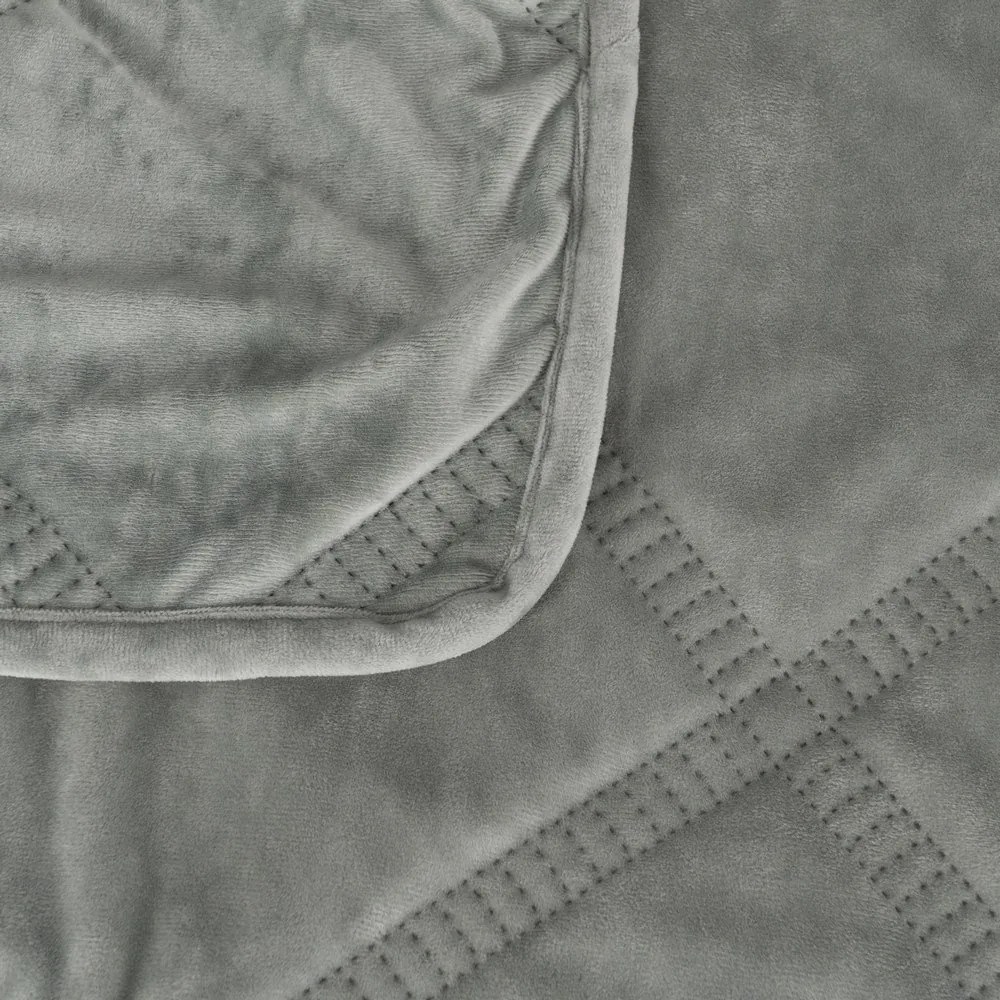 Сиво-зелено капитонирано покривало за легло 180x260 cm – Ixia