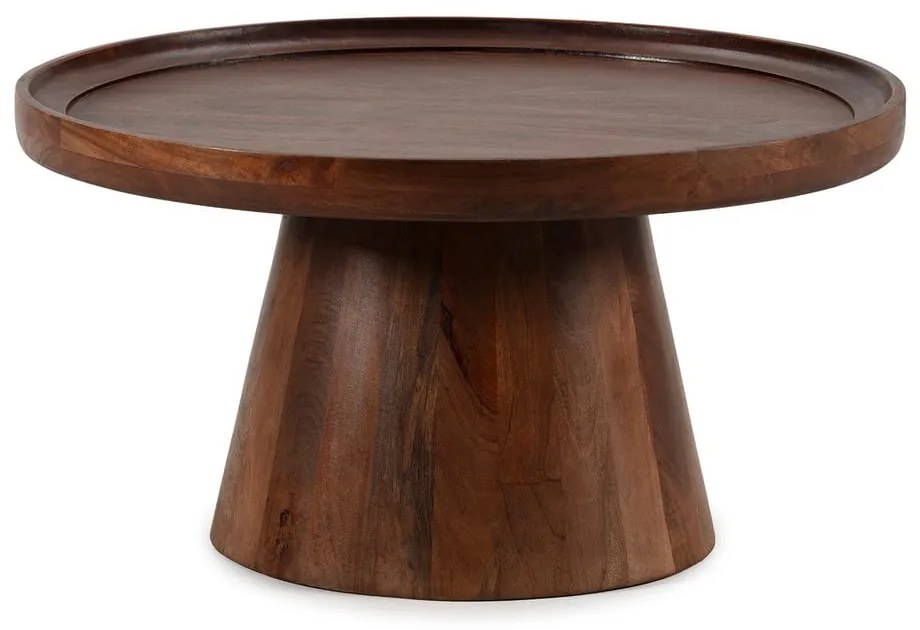 Тъмнокафява кръгла масичка за кафе от масивно манго ø 80 cm Rose – MOME