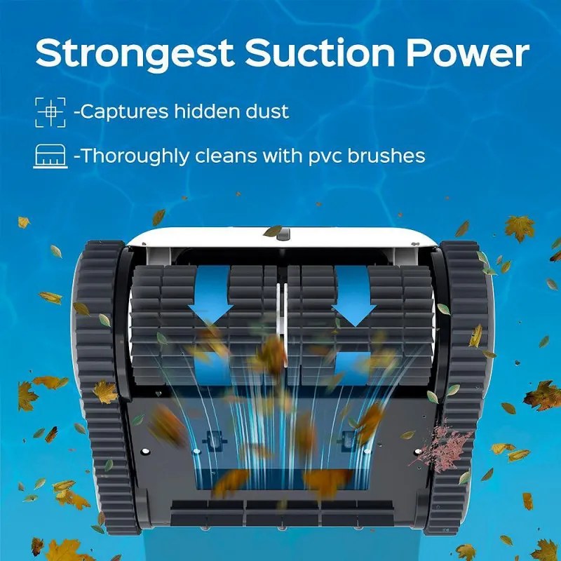 Безкабелен робот за почистване на басейни Wybot Osprey 700 (X100), Li-Ion 8800 mAh, За до 80 м2, Автономия до 110 минути, Auto-reverse, Self-parking, Бял/Черен