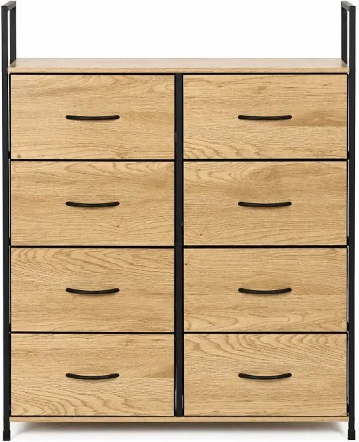 Комод с 8 текстилни чекмеджета и метална конструкция 107 x 80 x 24 см