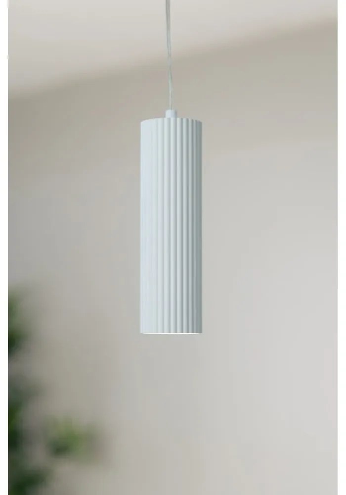 Бяла висяща лампа с метален абажур 7x7 cm Costilla - Markslöjd