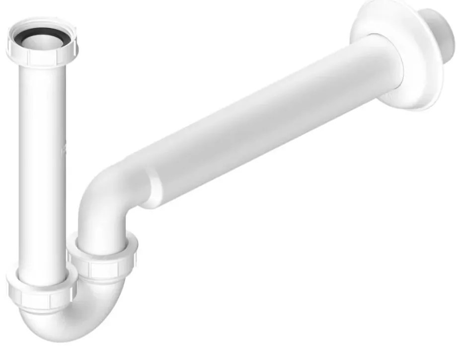 Bruckner - Сифон за мивка/биде нисък DN40 бял