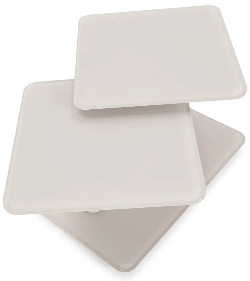 Кремава стъклена масичка за кафе 54x115 cm Elvi – Marckeric