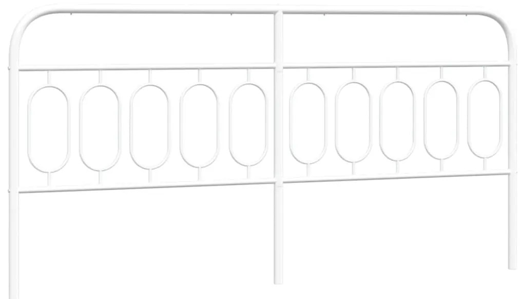 377204 vidaXL Метална табла за глава, бяла, 200 см