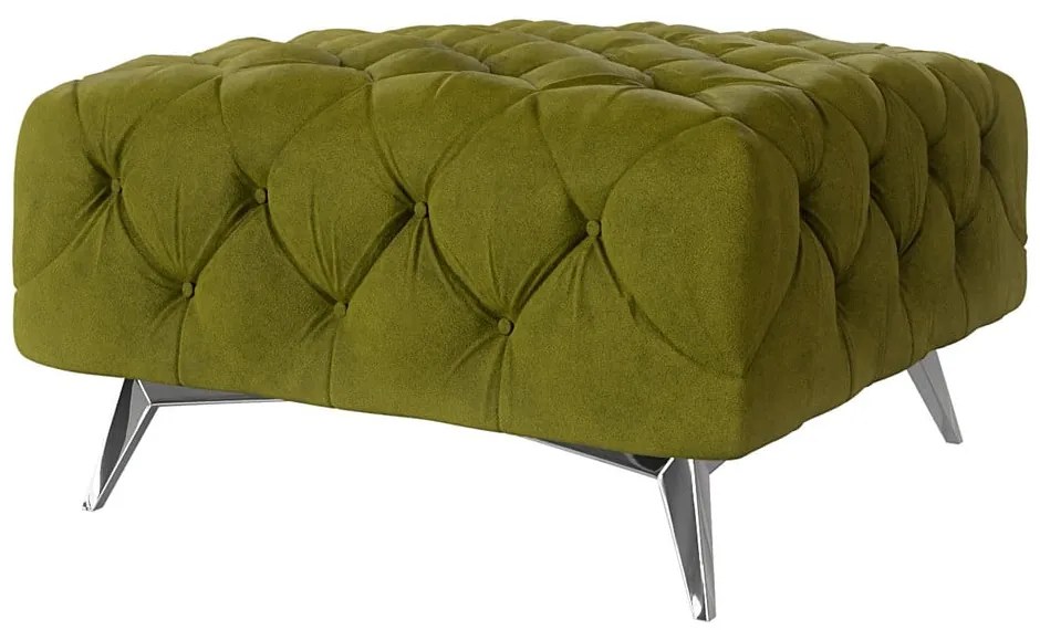 Зелена кадифена табуретка Chelsea – Ropez