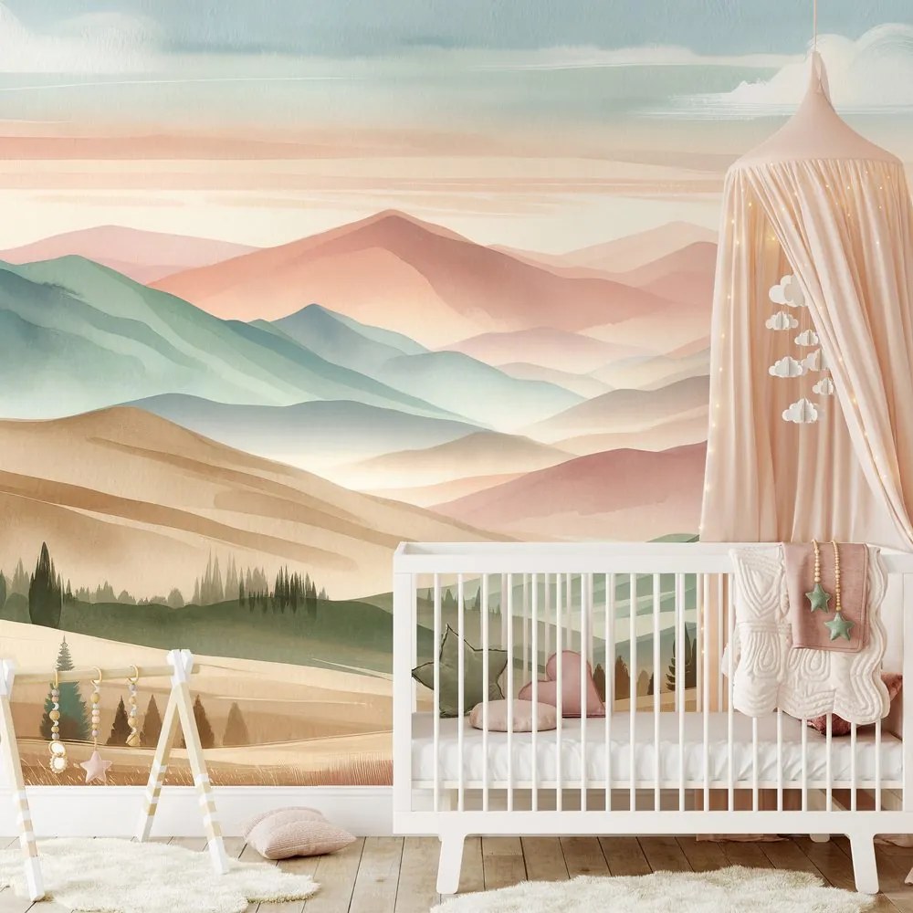 Фототапет – Пастелни планини в акварел